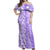 Custom Hawaii Kauai Island Off Shoulder Maxi Dress Hibiscus Pattern Seamless Tribal Simple Purple LT03 Women Purple - Polynesian Pride