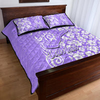 Custom Hawaii Kauai Island Quilt Bed Set Hibiscus Pattern Seamless Tribal Simple Purple LT03 - Polynesian Pride