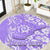 Custom Hawaii Kauai Island Round Carpet Hibiscus Pattern Seamless Tribal Simple Purple LT03 Purple - Polynesian Pride