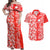 Hawaii Kauai Island Couples Matching Off Shoulder Maxi Dress and Hawaiian Shirt Hibiscus Pattern Seamless Tribal Simple Red LT03 Red - Polynesian Pride