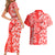 Hawaii Kauai Island Couples Matching Short Sleeve Bodycon Dress and Hawaiian Shirt Hibiscus Pattern Seamless Tribal Simple Red LT03 - Polynesian Pride