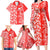 Hawaii Kauai Island Family Matching Long Sleeve Bodycon Dress and Hawaiian Shirt Hibiscus Pattern Seamless Tribal Simple Red LT03 - Polynesian Pride