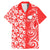 Hawaii Kauai Island Family Matching Mermaid Dress and Hawaiian Shirt Hibiscus Pattern Seamless Tribal Simple Red LT03 Dad's Shirt - Short Sleeve Red - Polynesian Pride