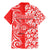 Hawaii Kauai Island Family Matching Mermaid Dress and Hawaiian Shirt Hibiscus Pattern Seamless Tribal Simple Red LT03 - Polynesian Pride