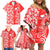 Hawaii Kauai Island Family Matching Off Shoulder Short Dress and Hawaiian Shirt Hibiscus Pattern Seamless Tribal Simple Red LT03 - Polynesian Pride