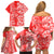 Hawaii Kauai Island Family Matching Off Shoulder Short Dress and Hawaiian Shirt Hibiscus Pattern Seamless Tribal Simple Red LT03 - Polynesian Pride