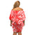 Hawaii Kauai Island Family Matching Off Shoulder Short Dress and Hawaiian Shirt Hibiscus Pattern Seamless Tribal Simple Red LT03 - Polynesian Pride