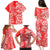 Hawaii Kauai Island Family Matching Puletasi Dress and Hawaiian Shirt Hibiscus Pattern Seamless Tribal Simple Red LT03 - Polynesian Pride