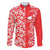 Hawaii Kauai Island Family Matching Puletasi Dress and Hawaiian Shirt Hibiscus Pattern Seamless Tribal Simple Red LT03 Dad's Shirt - Long Sleeve Red - Polynesian Pride