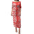 Hawaii Kauai Island Family Matching Puletasi Dress and Hawaiian Shirt Hibiscus Pattern Seamless Tribal Simple Red LT03 Mom's Dress Red - Polynesian Pride