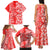 Hawaii Kauai Island Family Matching Tank Maxi Dress and Hawaiian Shirt Hibiscus Pattern Seamless Tribal Simple Red LT03 - Polynesian Pride