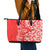 Hawaii Kauai Island Leather Tote Bag Hibiscus Pattern Seamless Tribal Simple Red LT03 - Polynesian Pride