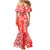 Hawaii Kauai Island Mermaid Dress Hibiscus Pattern Seamless Tribal Simple Red LT03 - Polynesian Pride