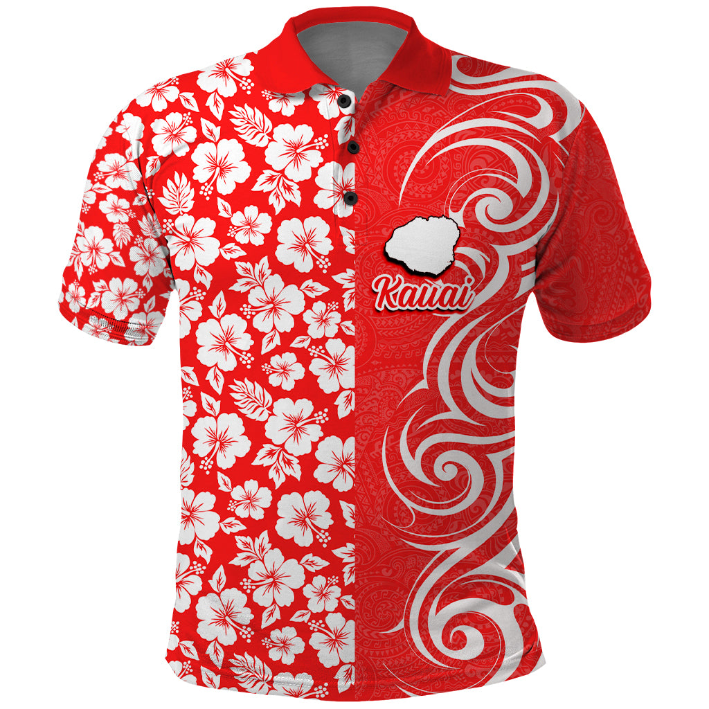 Hawaiian Aloha Shirt For Women, Polynesian Design Seamless Red