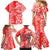 Custom Hawaii Kauai Island Family Matching Mermaid Dress and Hawaiian Shirt Hibiscus Pattern Seamless Tribal Simple Red LT03 - Polynesian Pride