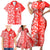 Custom Hawaii Kauai Island Family Matching Short Sleeve Bodycon Dress and Hawaiian Shirt Hibiscus Pattern Seamless Tribal Simple Red LT03 - Polynesian Pride