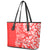 Custom Hawaii Kauai Island Leather Tote Bag Hibiscus Pattern Seamless Tribal Simple Red LT03 - Polynesian Pride