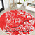 Custom Hawaii Kauai Island Round Carpet Hibiscus Pattern Seamless Tribal Simple Red LT03 Red - Polynesian Pride