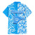 Hawaii Kauai Island Family Matching Mermaid Dress and Hawaiian Shirt Hibiscus Pattern Seamless Tribal Simple Blue LT03 - Polynesian Pride