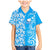 Hawaii Kauai Island Family Matching Mermaid Dress and Hawaiian Shirt Hibiscus Pattern Seamless Tribal Simple Blue LT03 Son's Shirt Blue - Polynesian Pride