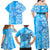 Hawaii Kauai Island Family Matching Off Shoulder Maxi Dress and Hawaiian Shirt Hibiscus Pattern Seamless Tribal Simple Blue LT03 - Polynesian Pride