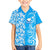 Hawaii Kauai Island Family Matching Off Shoulder Short Dress and Hawaiian Shirt Hibiscus Pattern Seamless Tribal Simple Blue LT03 Son's Shirt Blue - Polynesian Pride