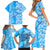 Hawaii Kauai Island Family Matching Short Sleeve Bodycon Dress and Hawaiian Shirt Hibiscus Pattern Seamless Tribal Simple Blue LT03 - Polynesian Pride