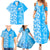 Hawaii Kauai Island Family Matching Summer Maxi Dress and Hawaiian Shirt Hibiscus Pattern Seamless Tribal Simple Blue LT03 - Polynesian Pride