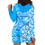 Hawaii Kauai Island Hoodie Dress Hibiscus Pattern Seamless Tribal Simple Blue LT03 - Polynesian Pride