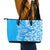 Hawaii Kauai Island Leather Tote Bag Hibiscus Pattern Seamless Tribal Simple Blue LT03 - Polynesian Pride