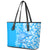 Hawaii Kauai Island Leather Tote Bag Hibiscus Pattern Seamless Tribal Simple Blue LT03 - Polynesian Pride