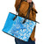 Hawaii Kauai Island Leather Tote Bag Hibiscus Pattern Seamless Tribal Simple Blue LT03 - Polynesian Pride