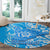 Hawaii Kauai Island Round Carpet Hibiscus Pattern Seamless Tribal Simple Blue LT03 - Polynesian Pride