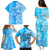 Custom Hawaii Kauai Island Family Matching Puletasi Dress and Hawaiian Shirt Hibiscus Pattern Seamless Tribal Simple Blue LT03 - Polynesian Pride