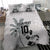 Custom Fiji Rugby Pacific Champions 2024 Bedding Set Anniversary 7 Titles - Fijians Rugby and Tapa Hibiscus White Art