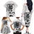 Custom Fiji Rugby Pacific Champions 2024 Family Matching Off The Shoulder Long Sleeve Dress and Hawaiian Shirt Anniversary 7 Titles - Fijians Rugby and Tapa Hibiscus White Art