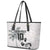 Custom Fiji Rugby Pacific Champions 2024 Leather Tote Bag Anniversary 7 Titles - Fijians Rugby and Tapa Hibiscus White Art