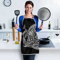 Hawaiian Whales Polynesian Art Motifs Apron Black Color LT03 - Polynesian Pride
