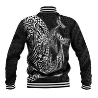 Hawaiian Whales Polynesian Art Motifs Baseball Jacket Black Color LT03 - Polynesian Pride