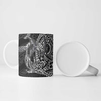 Hawaiian Whales Polynesian Art Motifs Ceramic Mug Black Color LT03 - Polynesian Pride