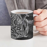 Hawaiian Whales Polynesian Art Motifs Ceramic Mug Black Color LT03 - Polynesian Pride