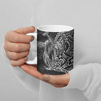 Hawaiian Whales Polynesian Art Motifs Ceramic Mug Black Color LT03 - Polynesian Pride