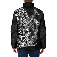Hawaiian Whales Polynesian Art Motifs Padded Jacket Black Color LT03 - Polynesian Pride