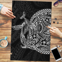 Hawaiian Whales Polynesian Art Motifs Puzzle Black Color LT03 Black - Polynesian Pride