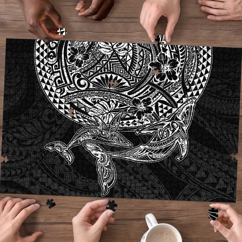 Hawaiian Whales Polynesian Art Motifs Puzzle Black Color LT03 - Polynesian Pride