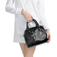 Hawaiian Whales Polynesian Art Motifs Shoulder Handbag Black Color LT03 - Polynesian Pride