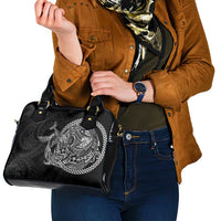 Hawaiian Whales Polynesian Art Motifs Shoulder Handbag Black Color LT03 - Polynesian Pride