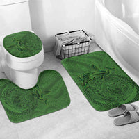 Hawaiian Whales Polynesian Art Motifs Bathroom Set Green Color LT03 Mat Set Only (3 pcs) One Size Green - Polynesian Pride