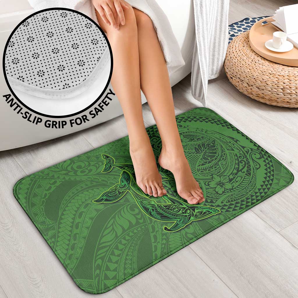 Hawaiian Whales Polynesian Art Motifs Bathroom Set Green Color LT03 - Polynesian Pride