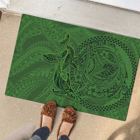 Hawaiian Whales Polynesian Art Motifs Rubber Doormat Green Color LT03 - Polynesian Pride